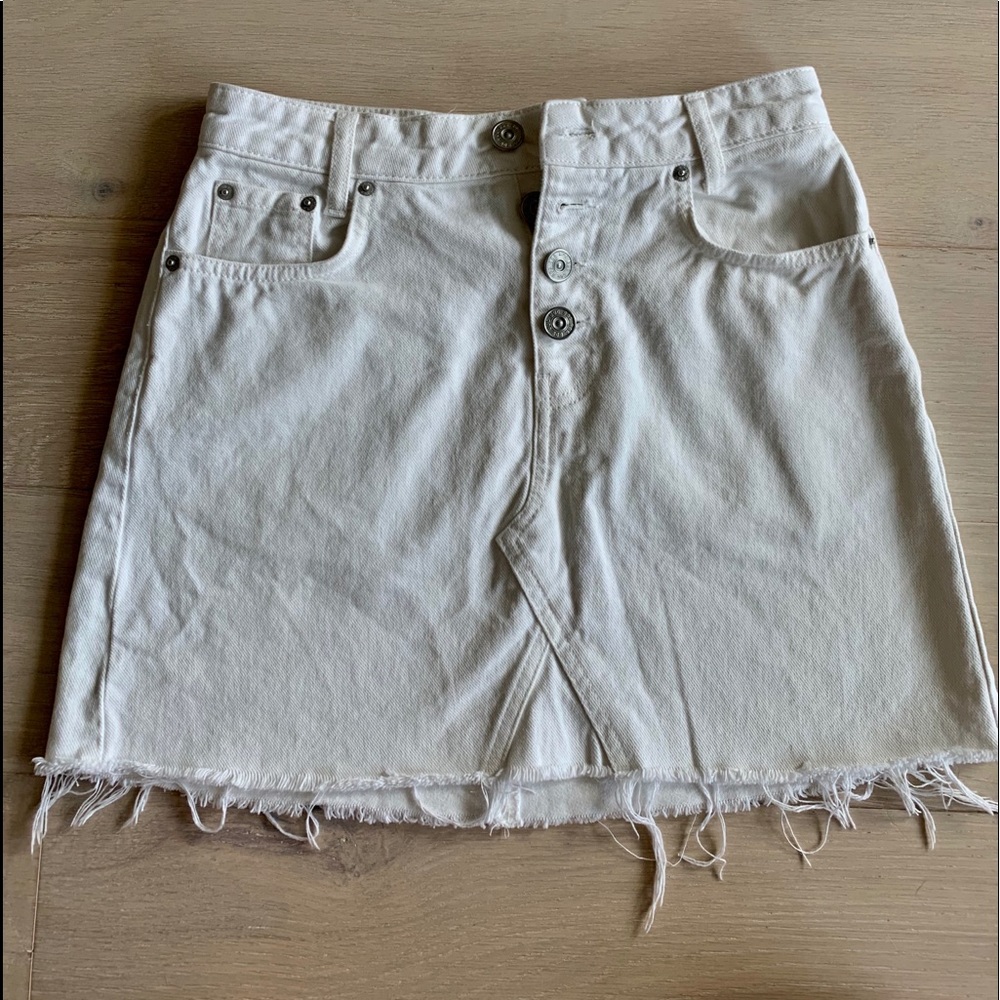 BDG White Denim Skirt